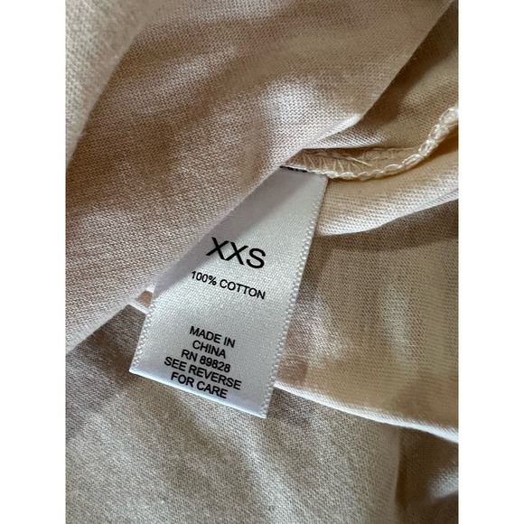 LOGO Limitees by Lori Goldstein 3/4 Sleeve Graphic Tee CHAMPAGNE NWOT SIZE XXS - Picture 6 of 7